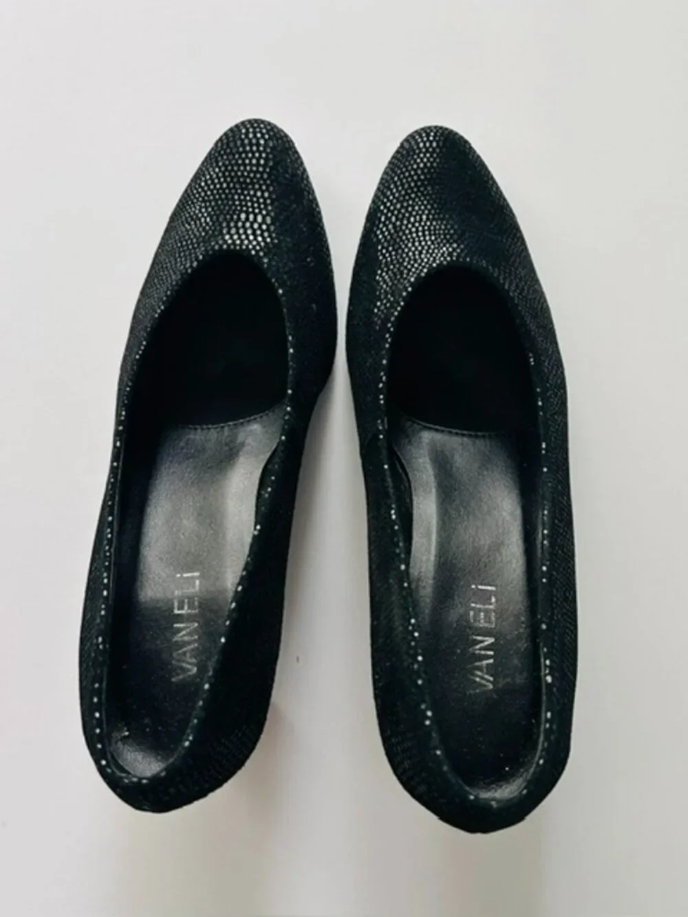 Vaneli Women's Dune Black Suede Heeled Shoes, Size 8M